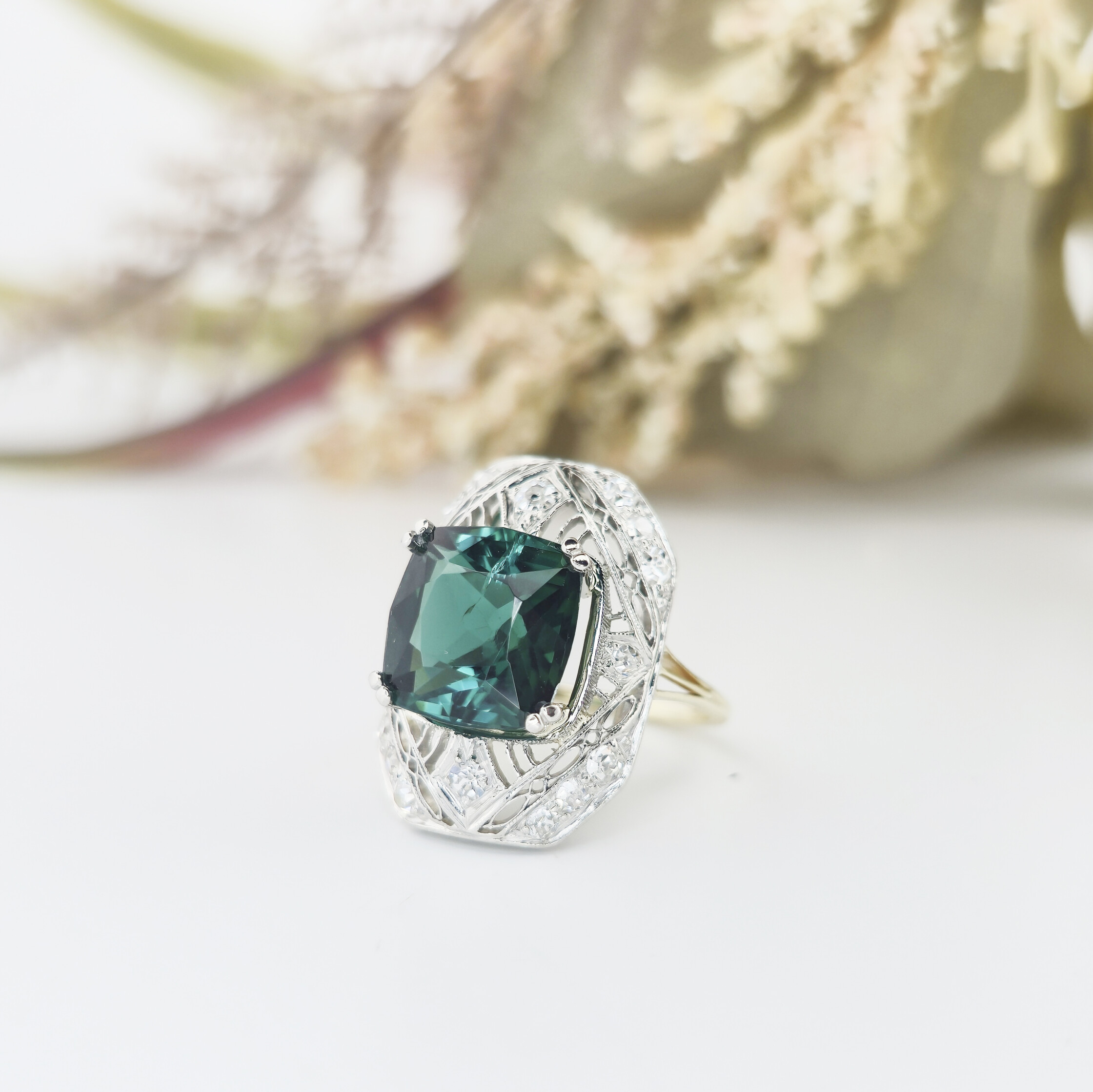 Green tourm estate ring