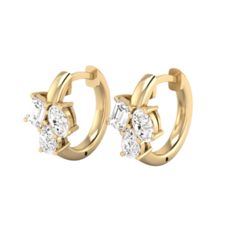 EFH871 00 Y14 Multi Shape Cluster Huggie Hoops 1 00 Yellow