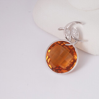 ROUND CITRINE PENDANT