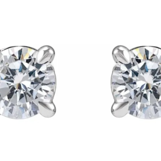 Four prong diamond stud earrings