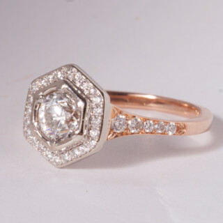 Rose gold hex ring
