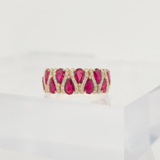 Ruby ring on plain block
