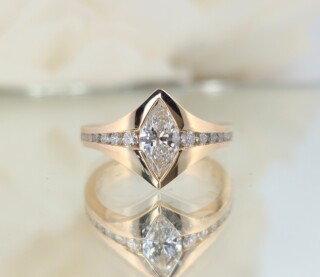 Bezel Set Marquise Diamond Ring