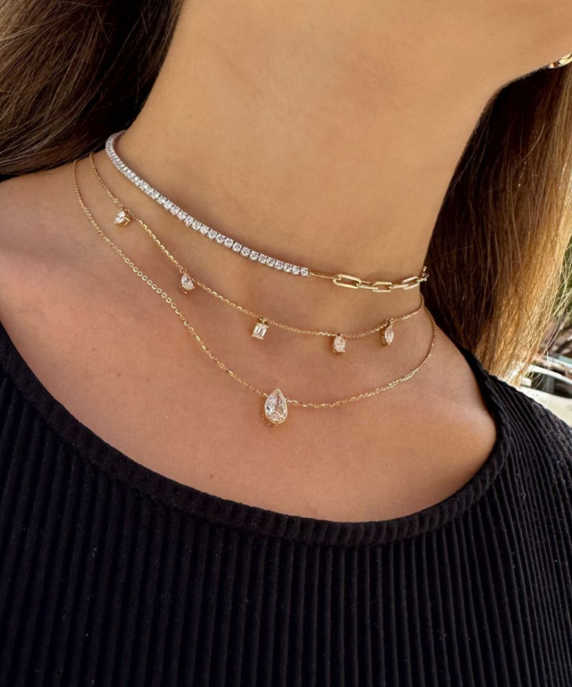 Multi Shape Droplet Necklace