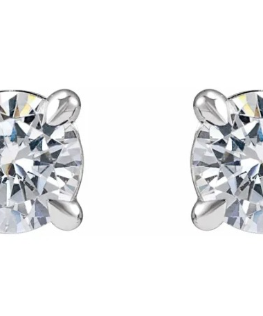 Four prong diamond stud earrings