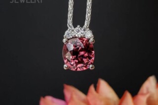 Rose zircon pendant custom large