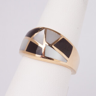 14ky blk onyx mop ring 888 4806