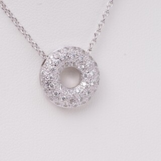Diamond open circle pendant large