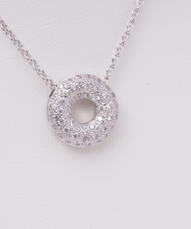 Diamond open circle pendant large